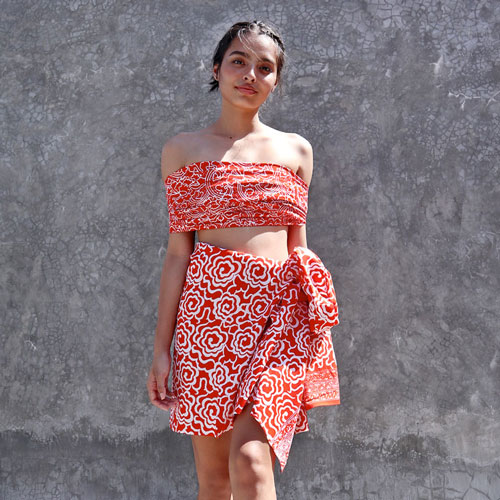 Handmade Batik Sarong Orange Surprise