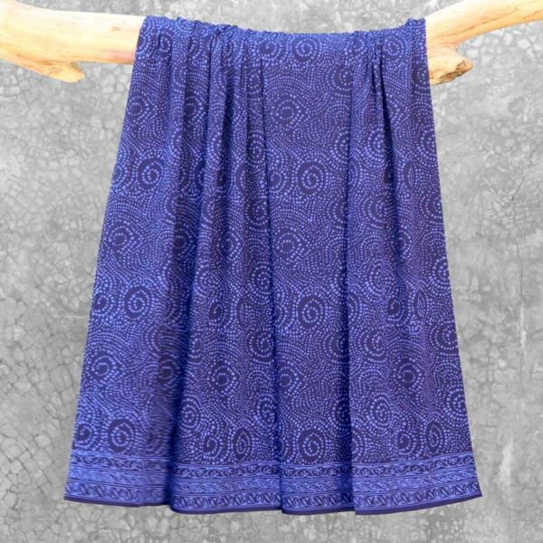 Batik Sarong Rayon Beautiful Blue African Swirl