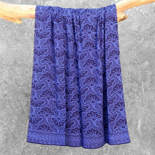 Batik Sarong Rayon Beautiful Blue Wedding Flowers