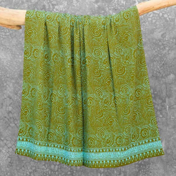 Batik Sarong Rayon Green Fizz African Swirl