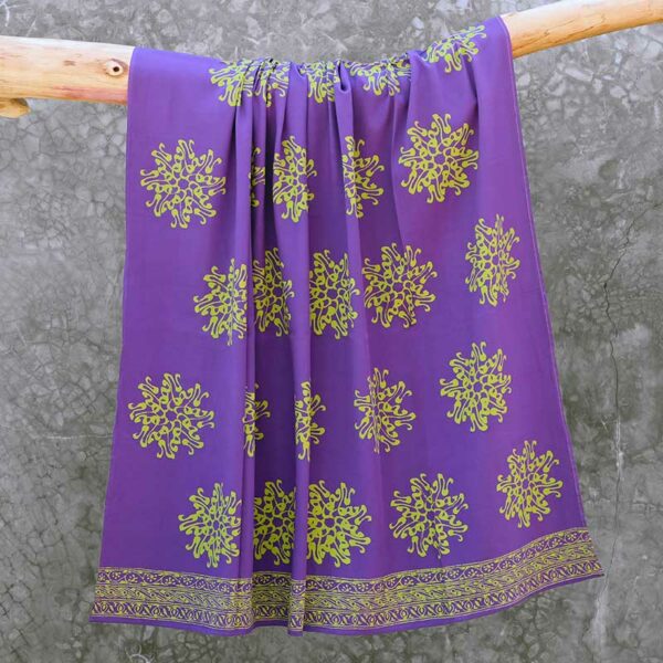 Batik Sarong Rayon Lavender Green Pita Flower