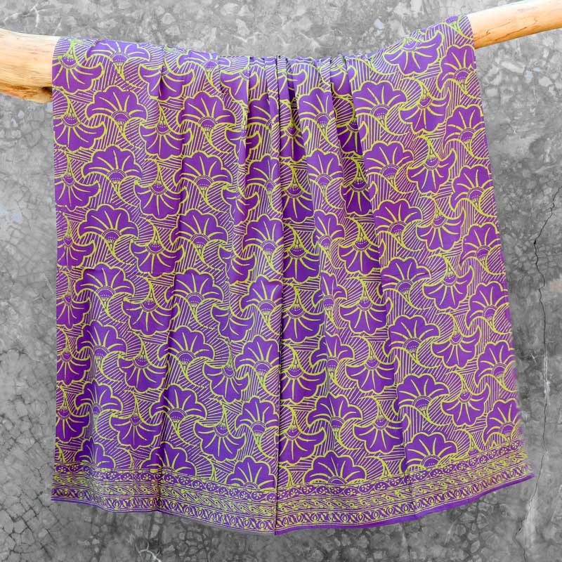 Batik Sarong Rayon Lavender Green Wedding Flowers