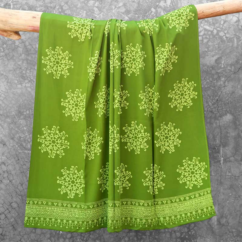 Batik Sarong Rayon Lime Delight Pita Flower