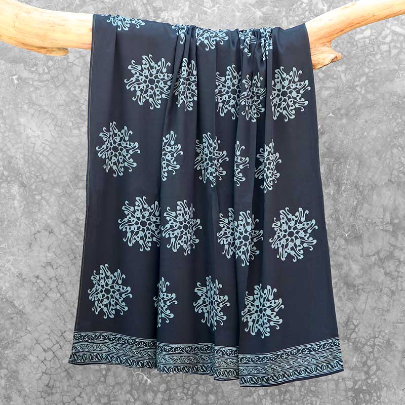 Batik Sarong Rayon Midnight Pita Flower