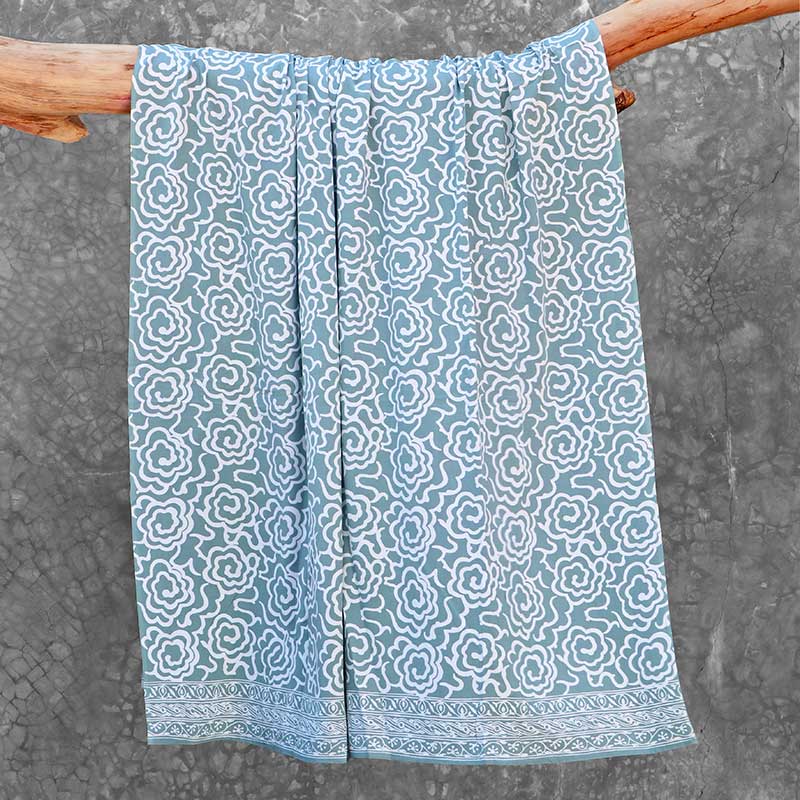 Batik Sarong Rayon Ocean Breeze Mim Flowers