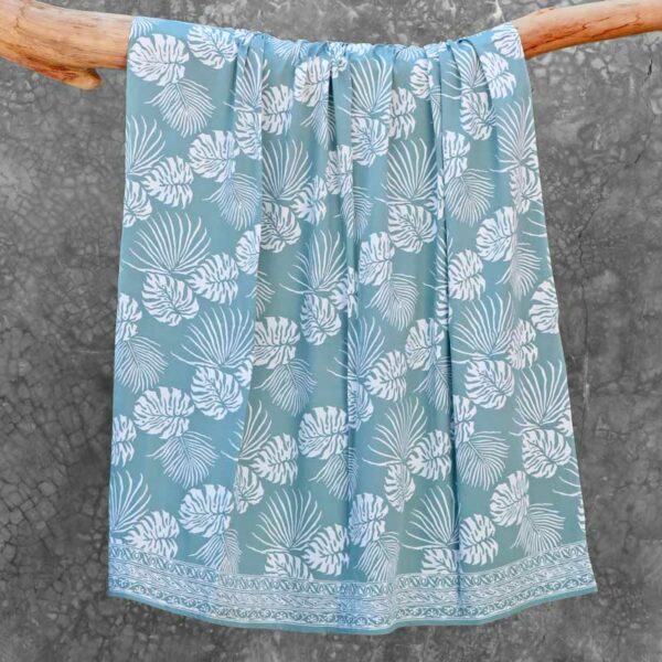 Batik Sarong Rayon Ocean Breeze Tropical Leaves