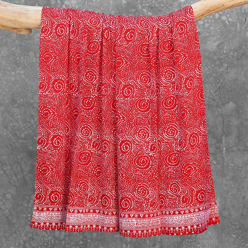 Batik Sarong Rayon Orange Surprise African Swirl