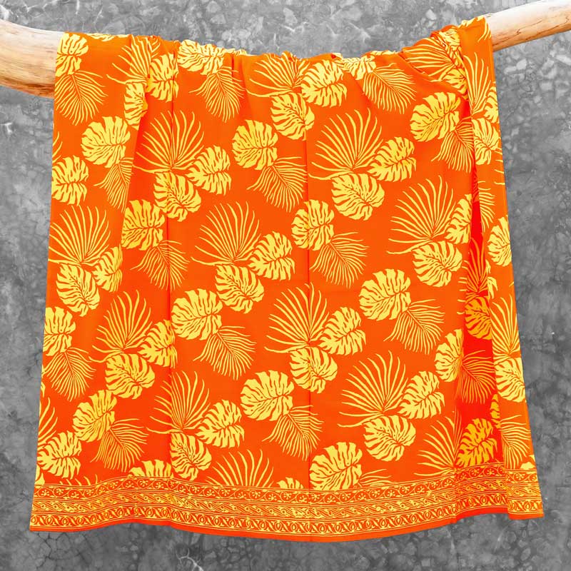 Batik Sarong Rayon Orangina Tropical Leaves