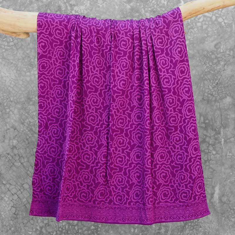 Batik Sarong Rayon Purple Dream Mim Flowers