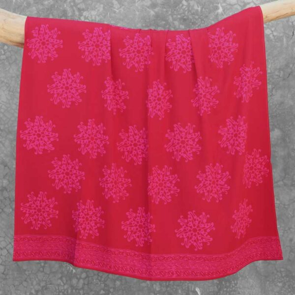 Batik Sarong Rayon Raspberry Pita Flower