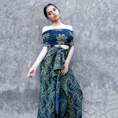 Batik Sarong – Rayon – Steel Blue