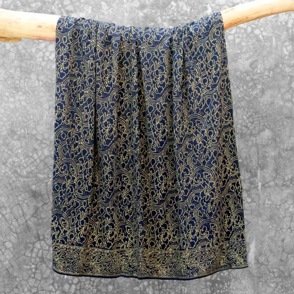 Batik Sarong Rayon Steel Blue Clouds