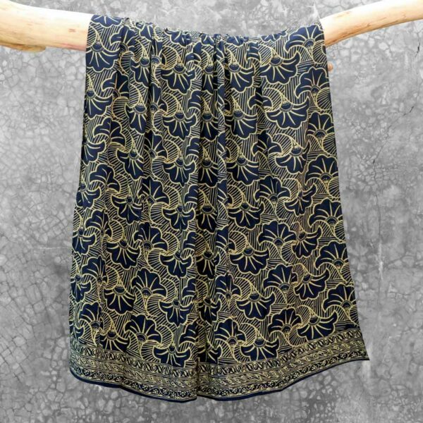 Batik Sarong Rayon Steel Blue Wedding Flowers