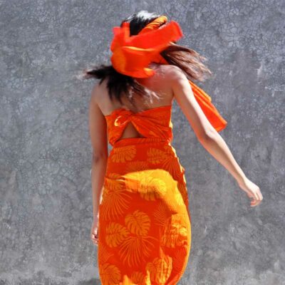 Batik Sarong – Rayon – Tangerine Frenzy