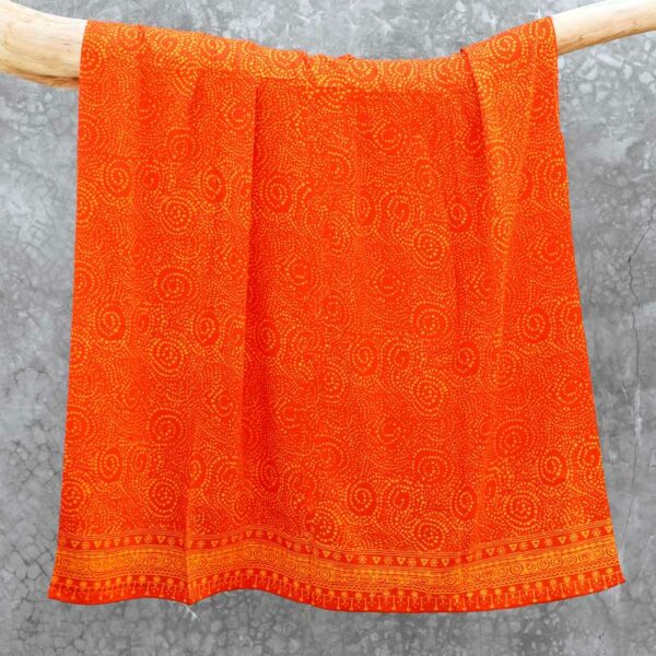 Batik Sarong Rayon Tangerine Frenzy African Swirl