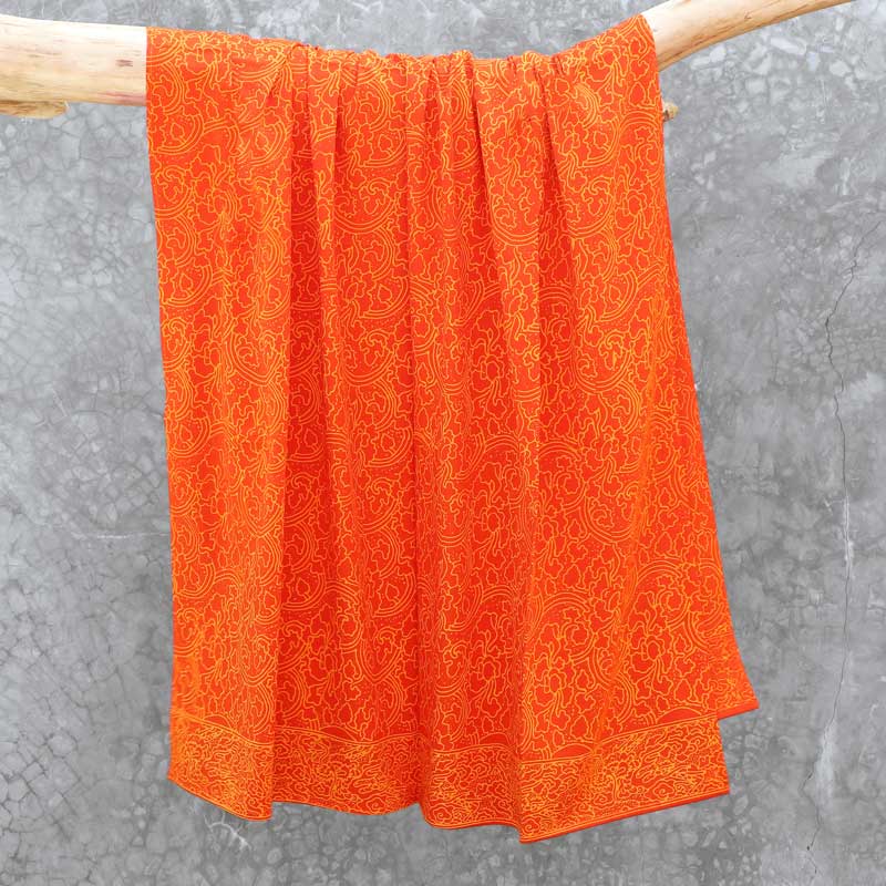 Batik Sarong Rayon Tangerine Frenzy Clouds